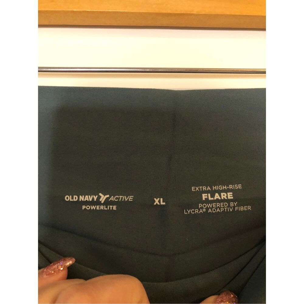 NWT Old Navy Active Powerlite Extra High-rise Flare sz XL Green Lycra Adaptiv Fi - Picture 3 of 9